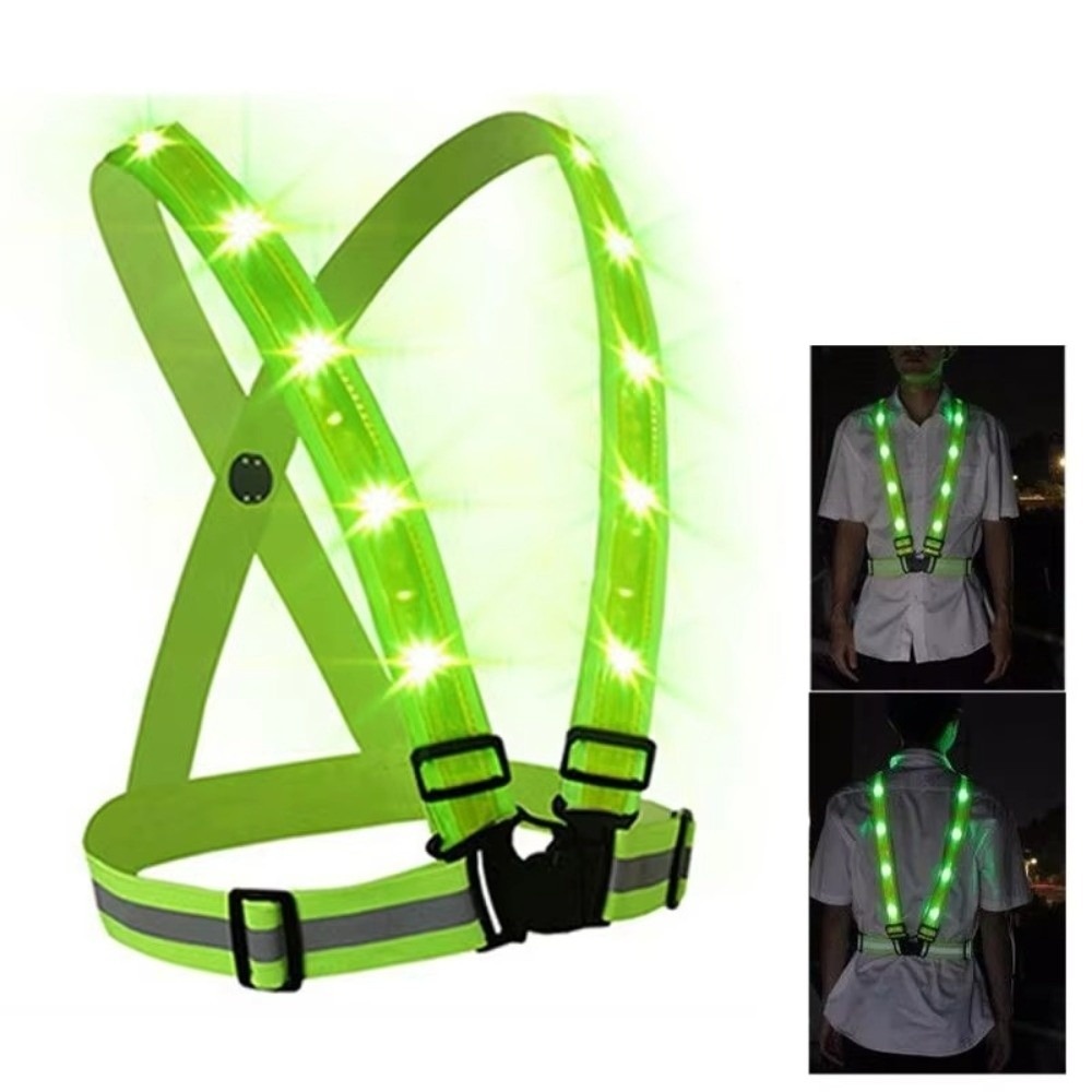 Running Gear Reflective - New Polyester LED Safety Vest Green