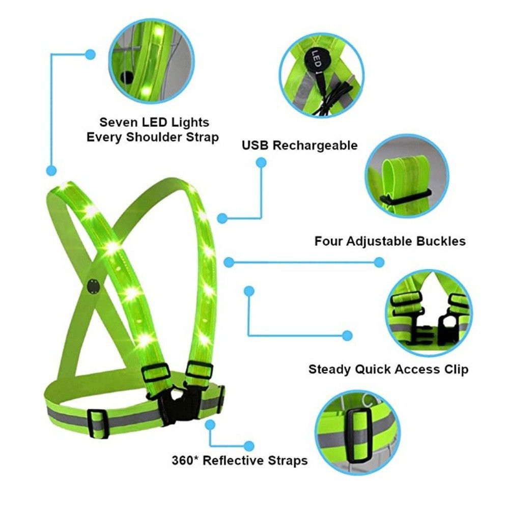 New Polyester LED Safety Vest  - Running Gear Reflective review and price